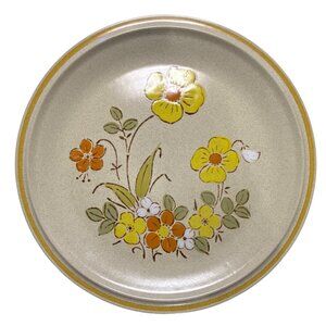 Hearthside Garden Festival Hand-Painted 2 Sunshine Flowers Stoneware Plates